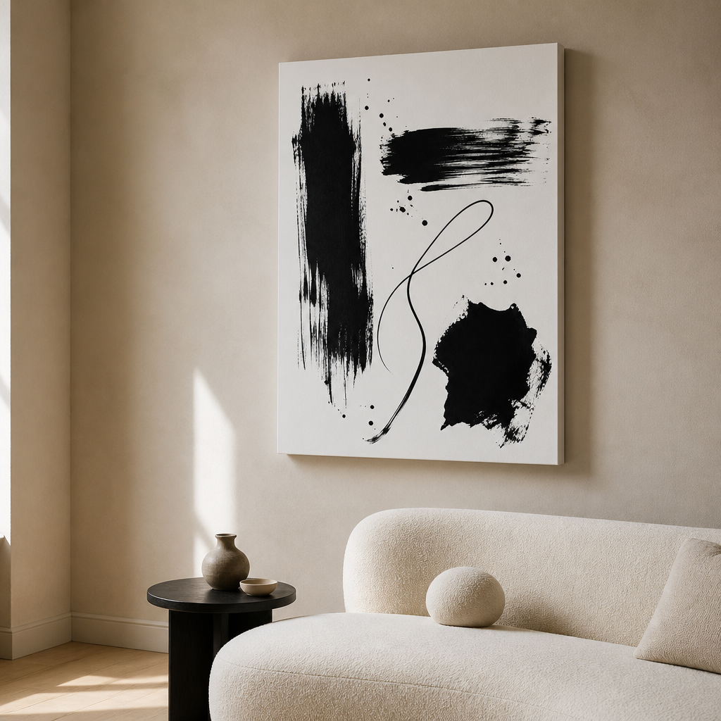 Black Marks Canvas