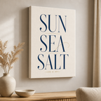 Sun Sea Salt text Canvas