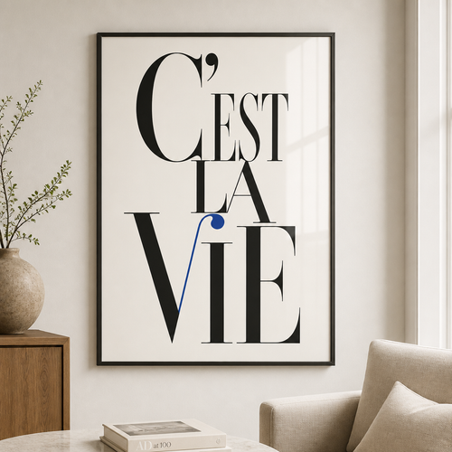 C'est la vie text Poster