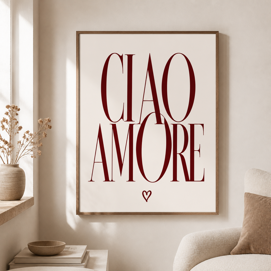 Ciao Amore text Poster