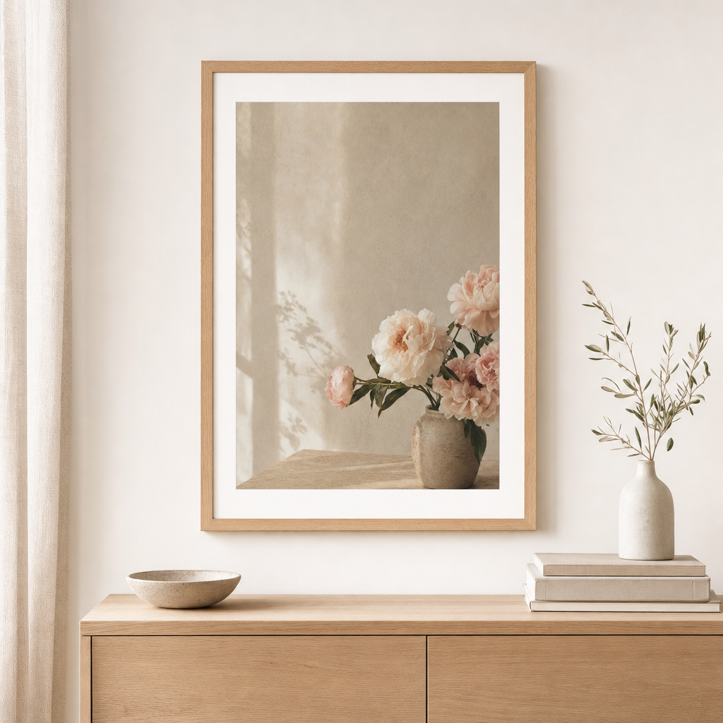 Soft Peonies Poster