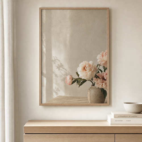 Soft Peonies Poster