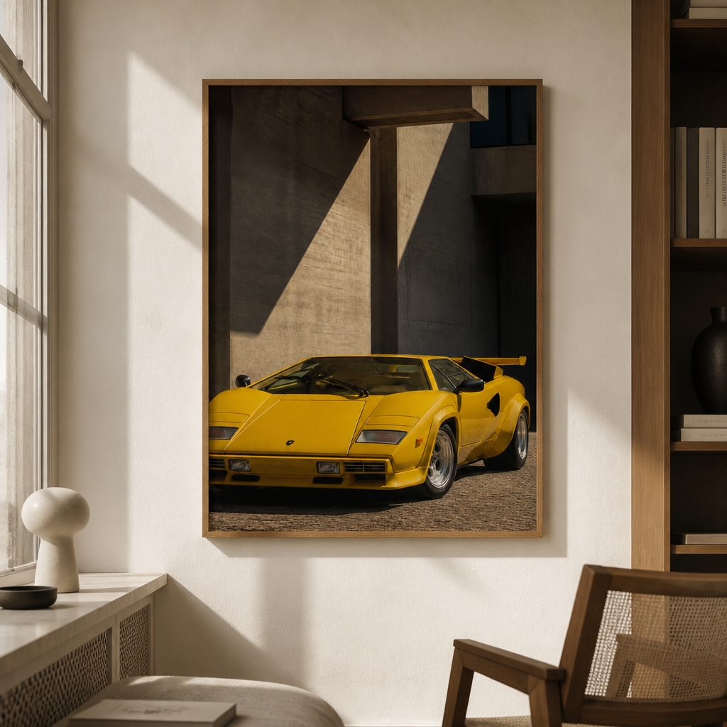 Lamborghini Countach – Brutalist Color Poster – Min Poster