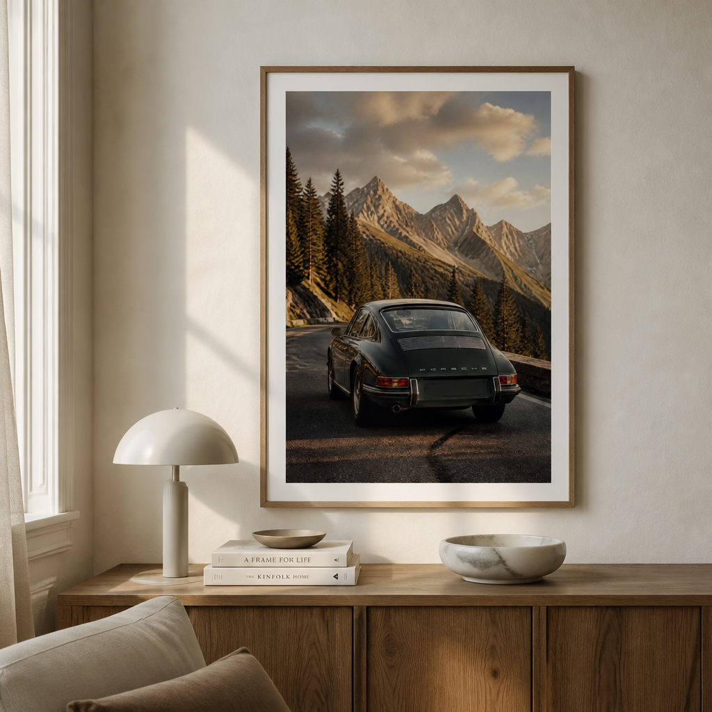 Porsche 911 – Alpine Road Color Poster