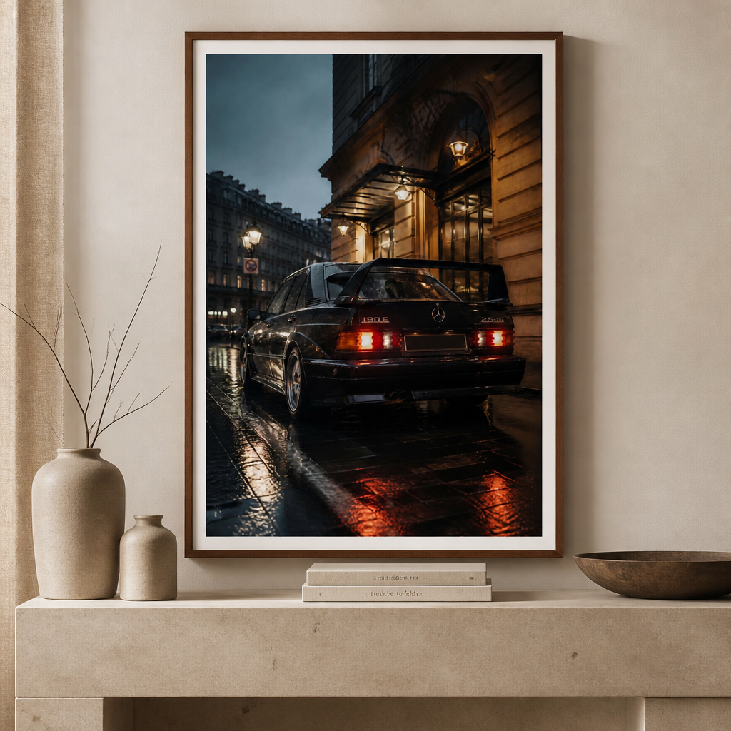Mercedes-Benz 190E Evo II – Wet Street Color Poster