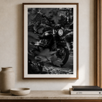 Triumph Scrambler – Autumn Foliage Blackwhite Poster