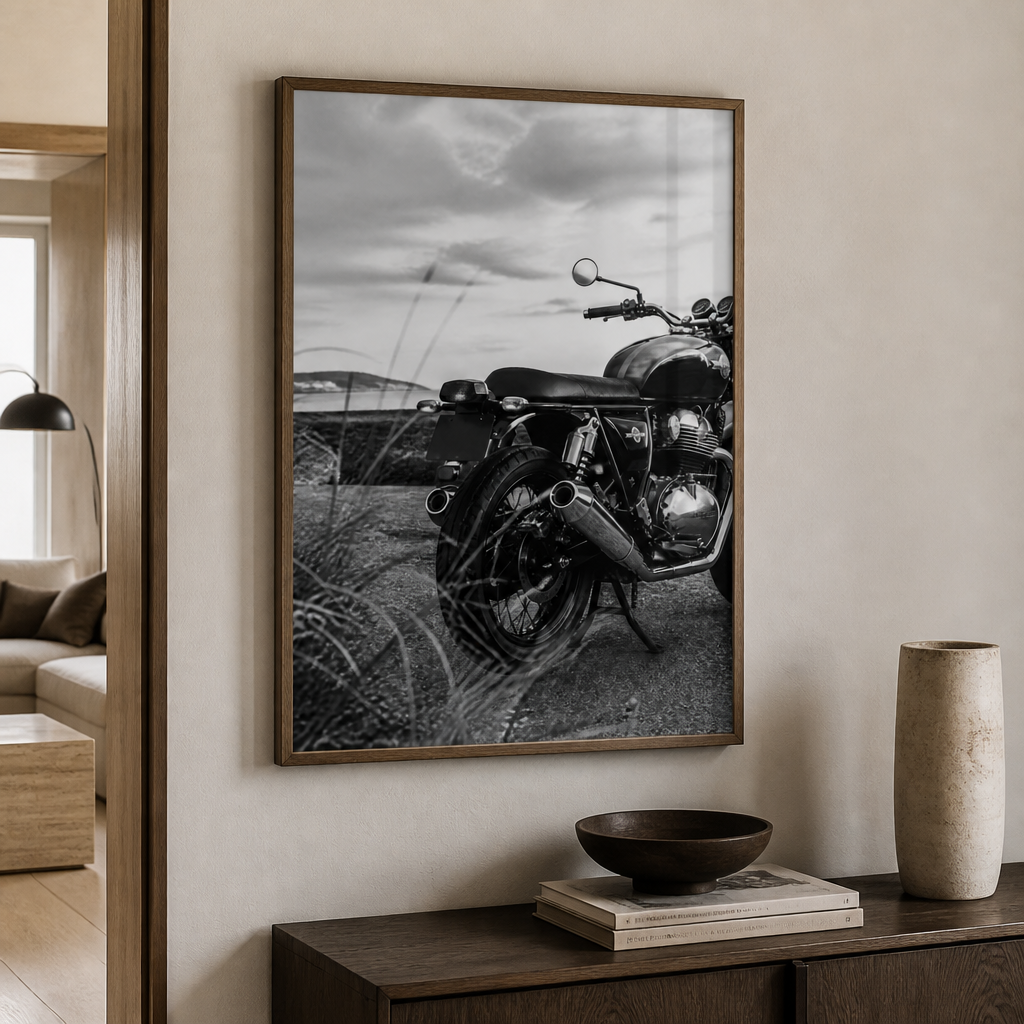 Royal Enfield Interceptor 650 – Coastal Road Blackwhite Poster