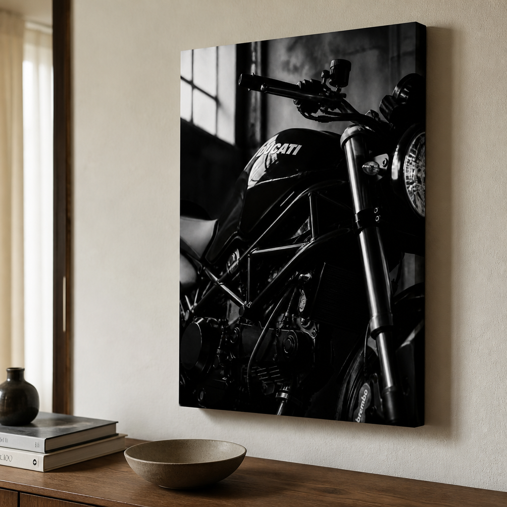 Ducati Monster – Tank Detail Blackwhite Canvas