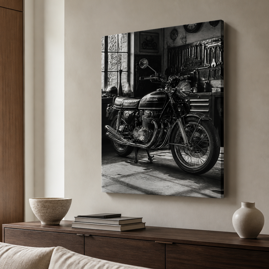 Honda CB750 – Classic Workshop Blackwhite Canvas