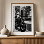 Ducati Scrambler – Mediterranean Courtyard Blackwhite Poster