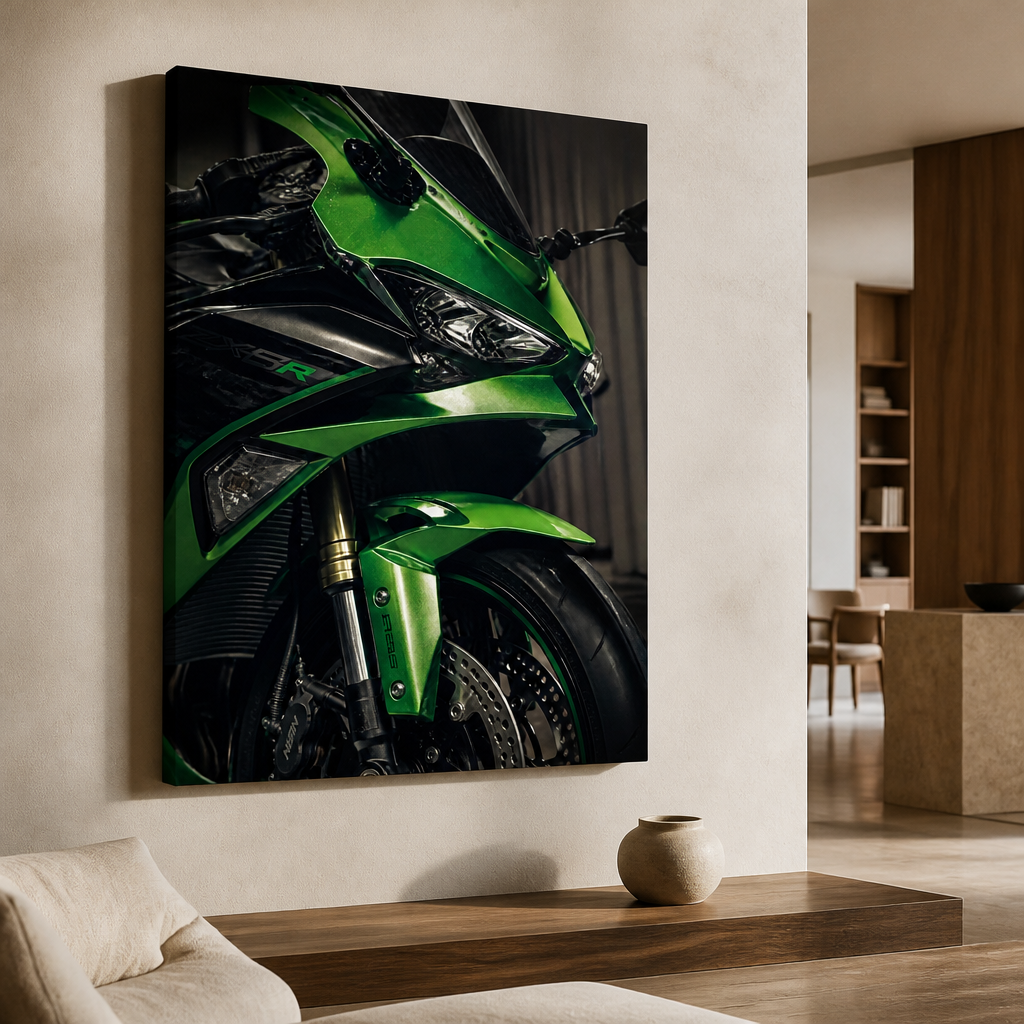 Kawasaki Ninja ZX-6R – Emerald Detail Color Canvas