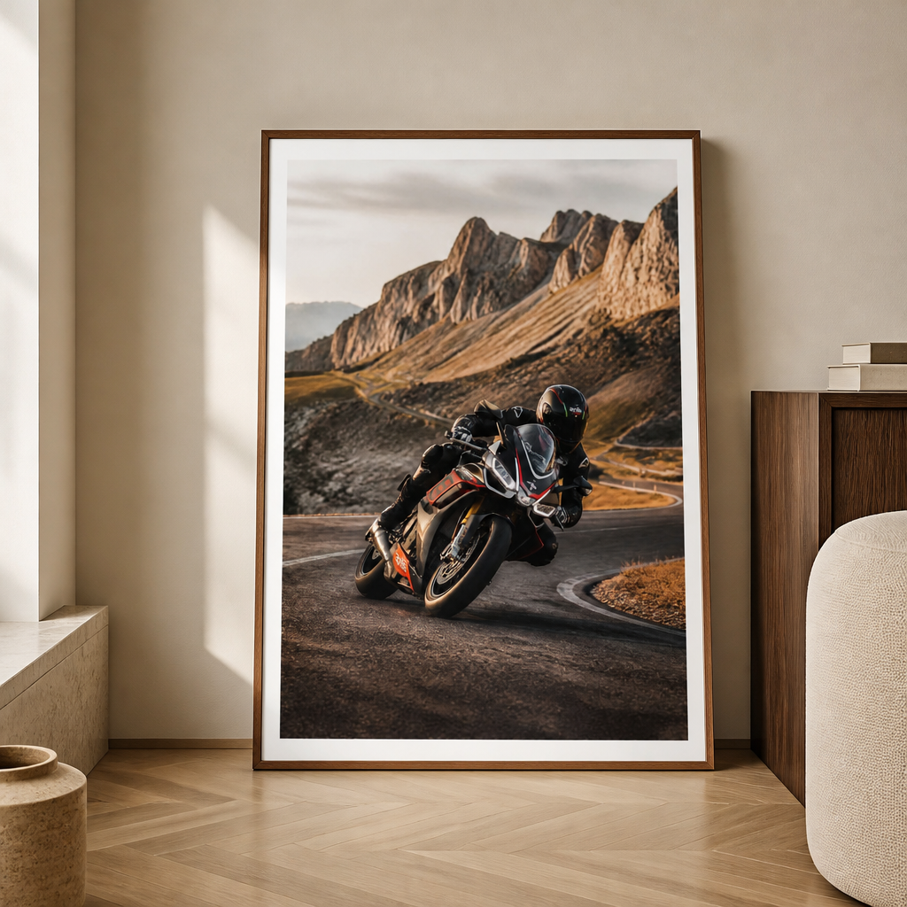 Aprilia RSV4 – Mountain Curve Color Poster