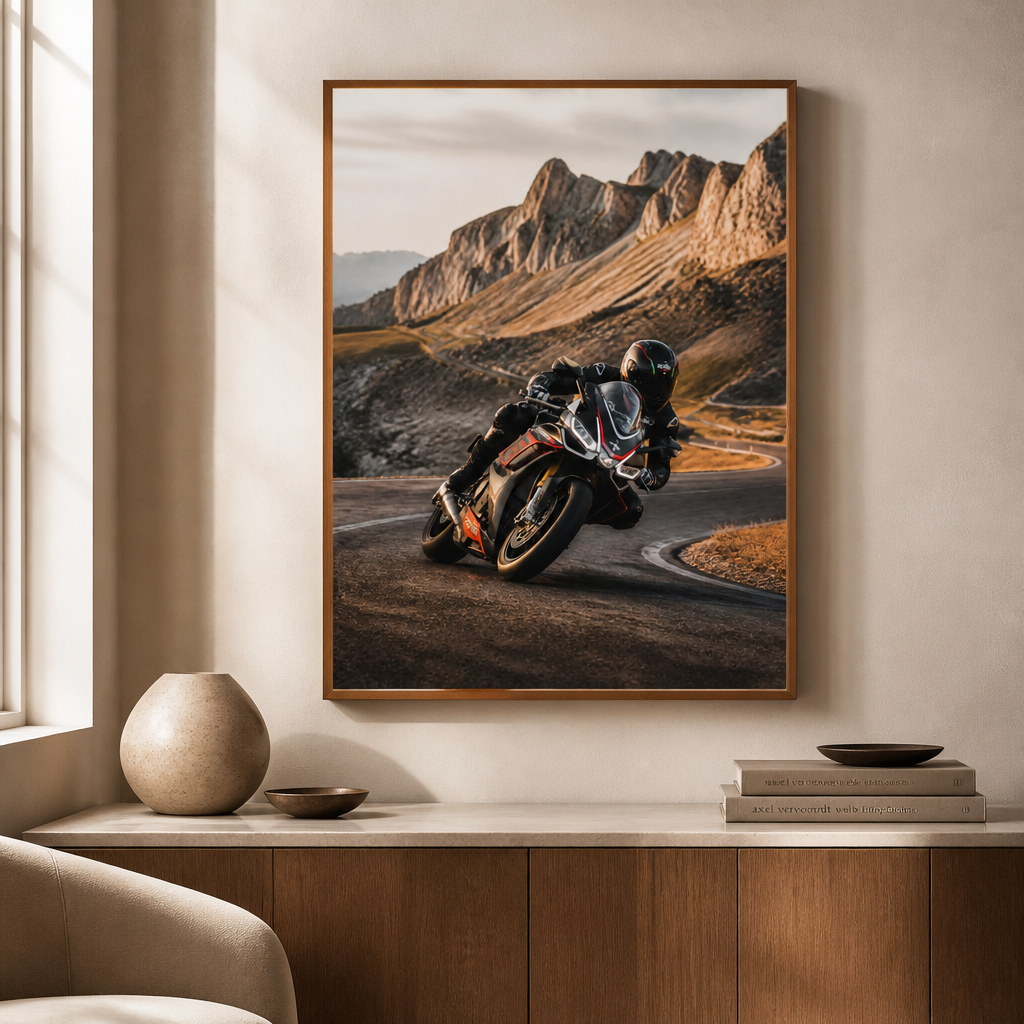 Aprilia RSV4 – Mountain Curve Color Poster