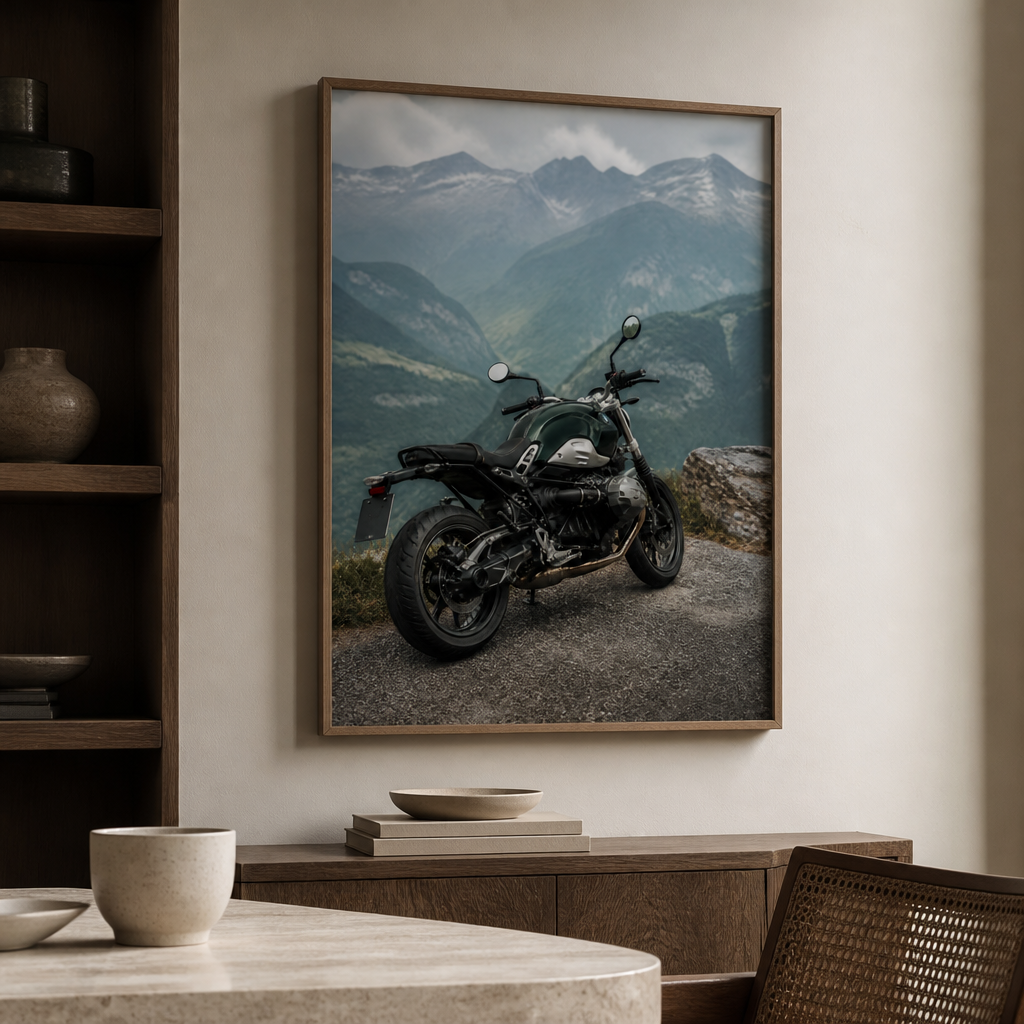 BMW R nineT – Mountain Air Color Poster