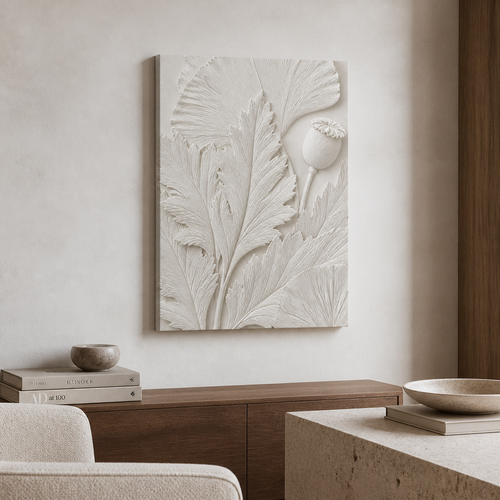 Poppy Leaf Relief Canvas
