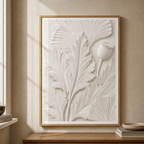 Poppy Leaf Relief Poster