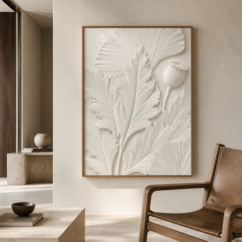 Poppy Leaf Relief Poster