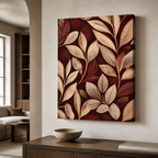 Textured foliage in oxblood Canvas