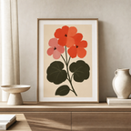 Pelargon i korall och rosa Poster