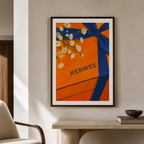 Hermès — Orange Ribbon Garden Poster