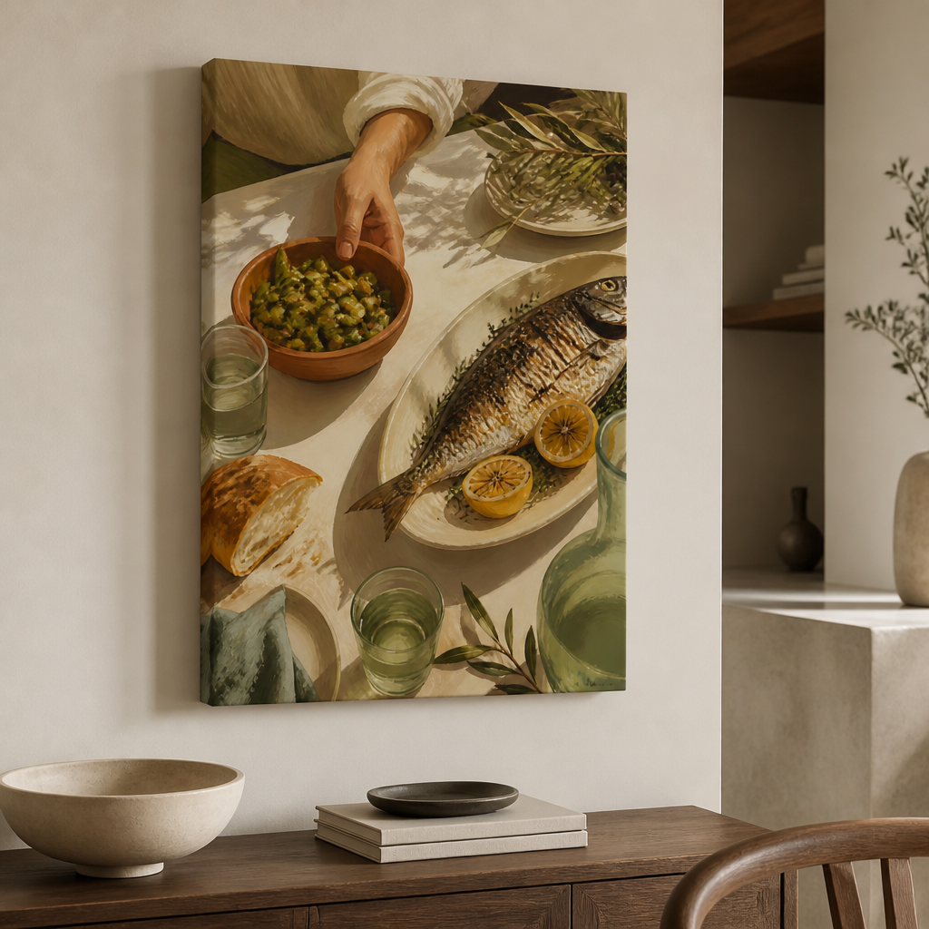Courtyard Lunch Canvas