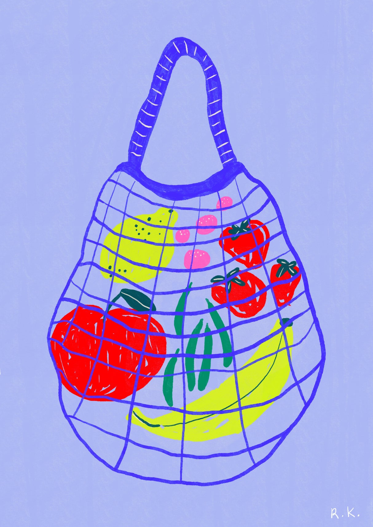 Shopping bag Blue Poster och Canvastavla