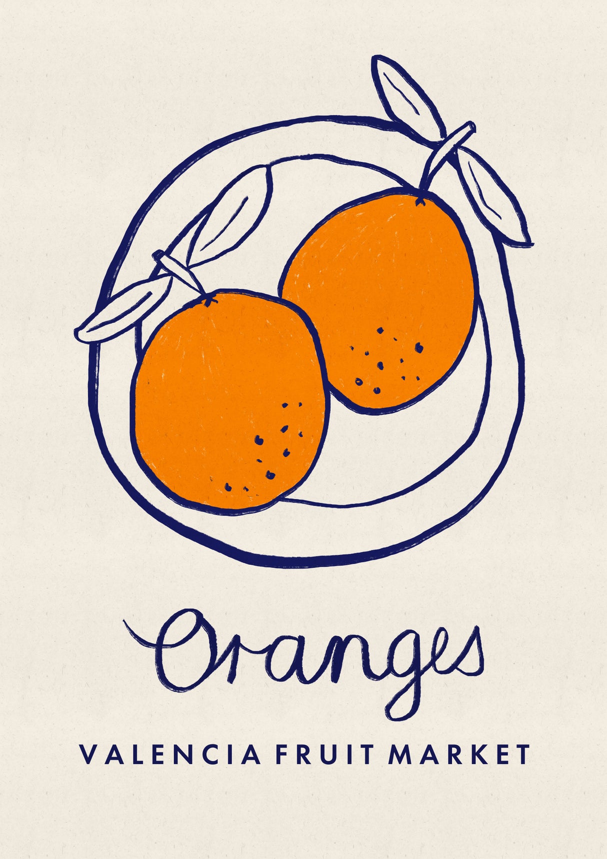 Food Art - Oranges Valencia Fruit Market Poster och Canvastavla