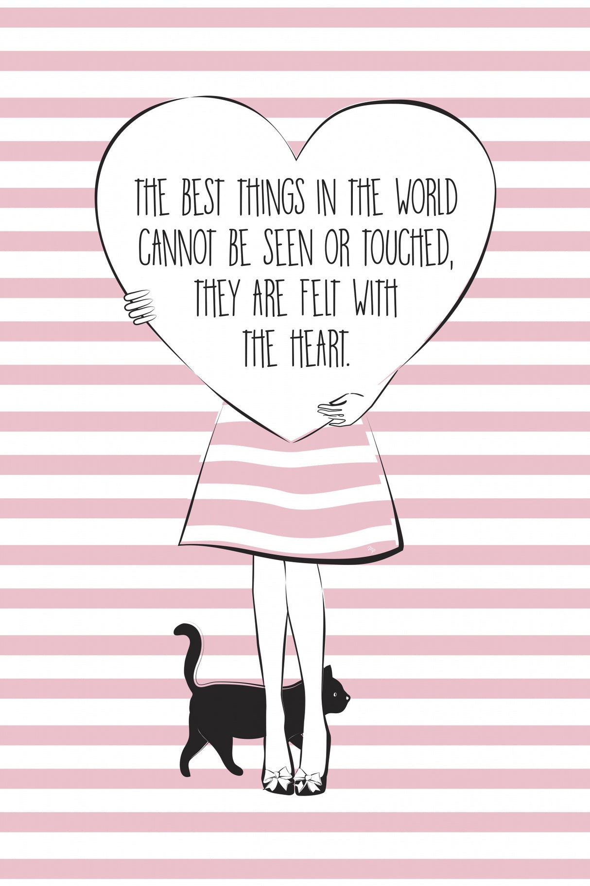 Pink Heart Poster och Canvastavla