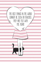 Pink Heart Poster och Canvastavla