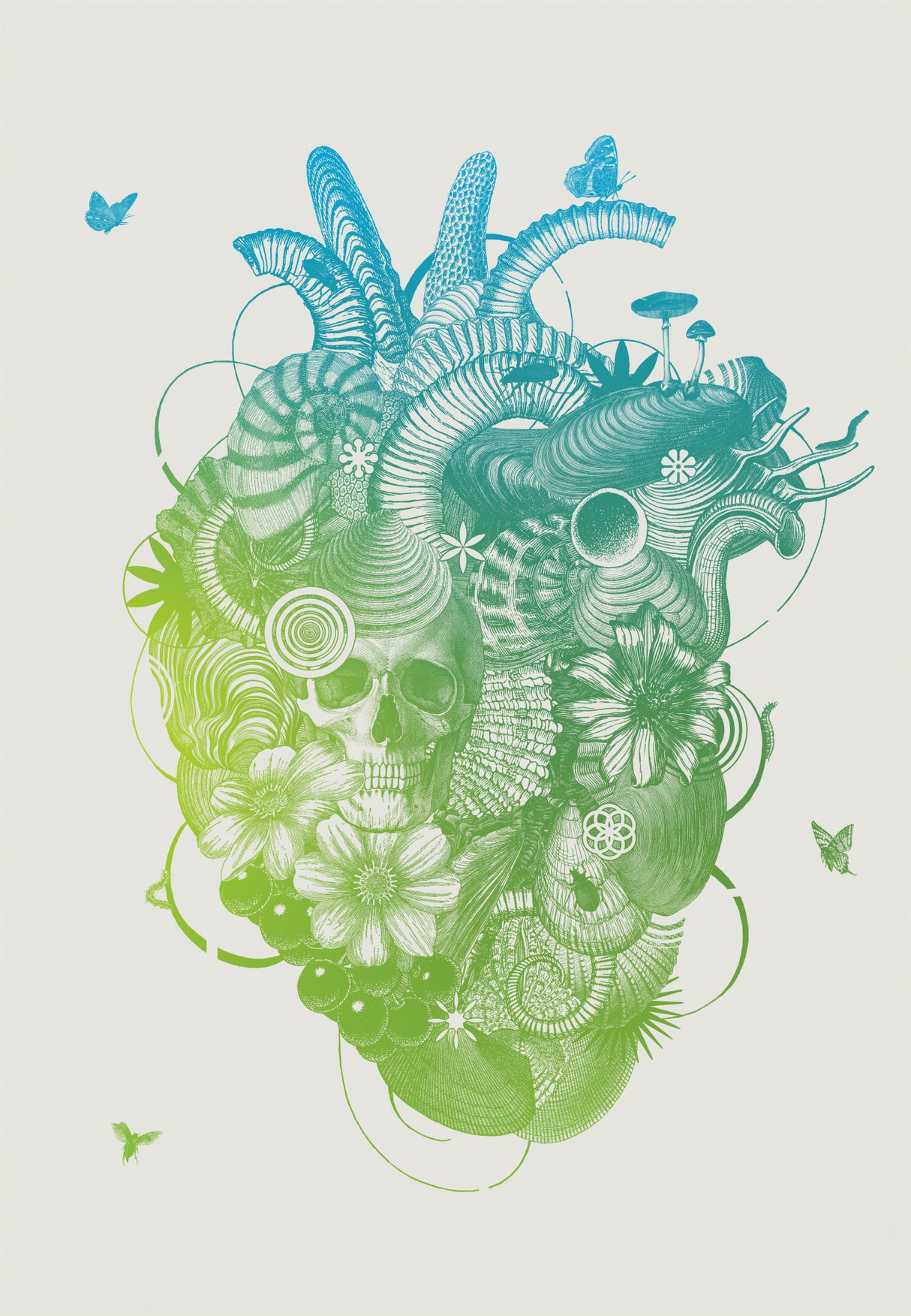 Heart - black and white Poster och Canvastavla