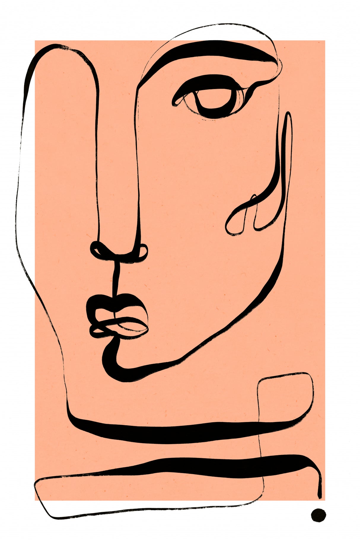 Le Visage (Peach) Poster och Canvastavla