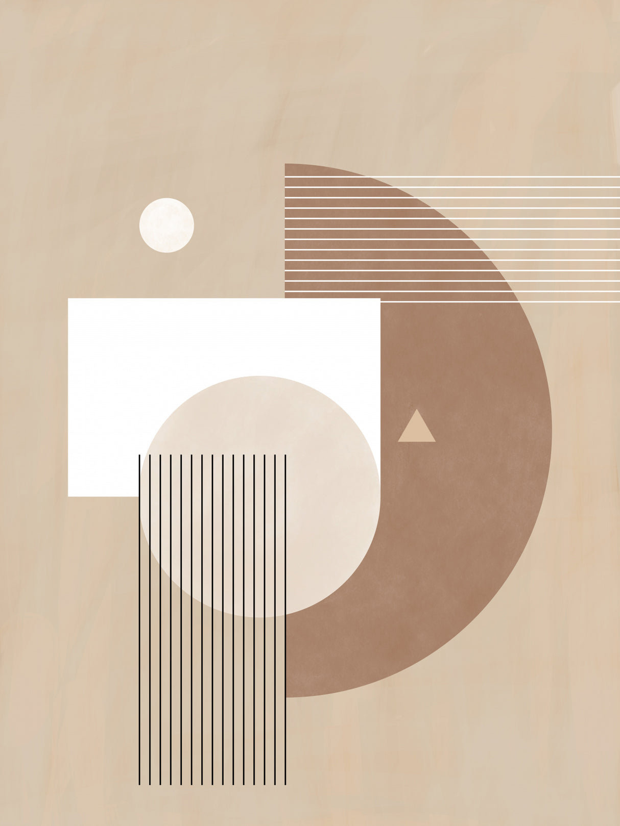 Neutral Semicircles Poster No.1 Poster och Canvastavla