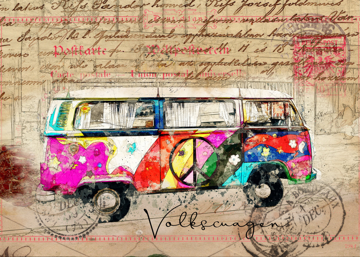 vw combi art Poster och Canvastavla