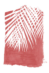 Red Palm Leaves Silhouette Poster och Canvastavla