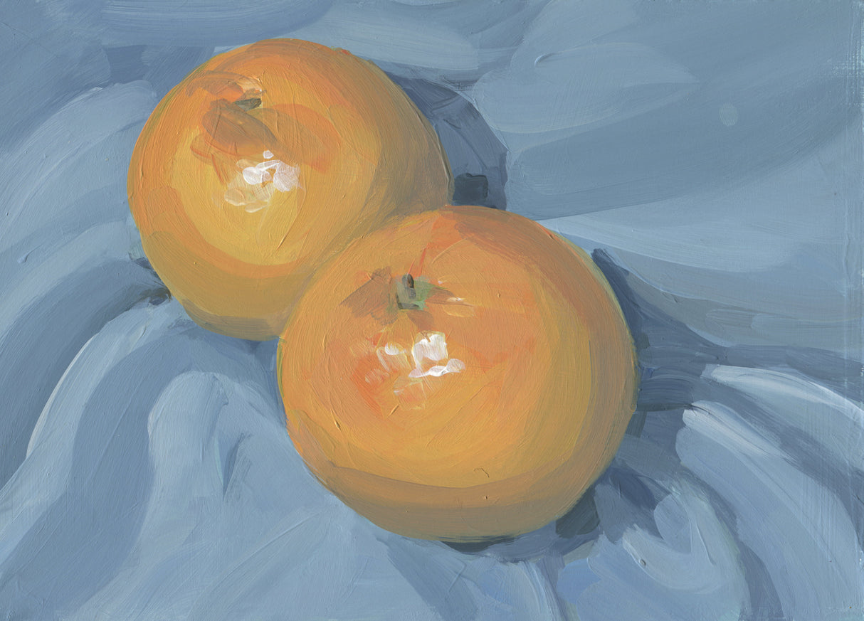 Oranges on Blue Poster och Canvastavla