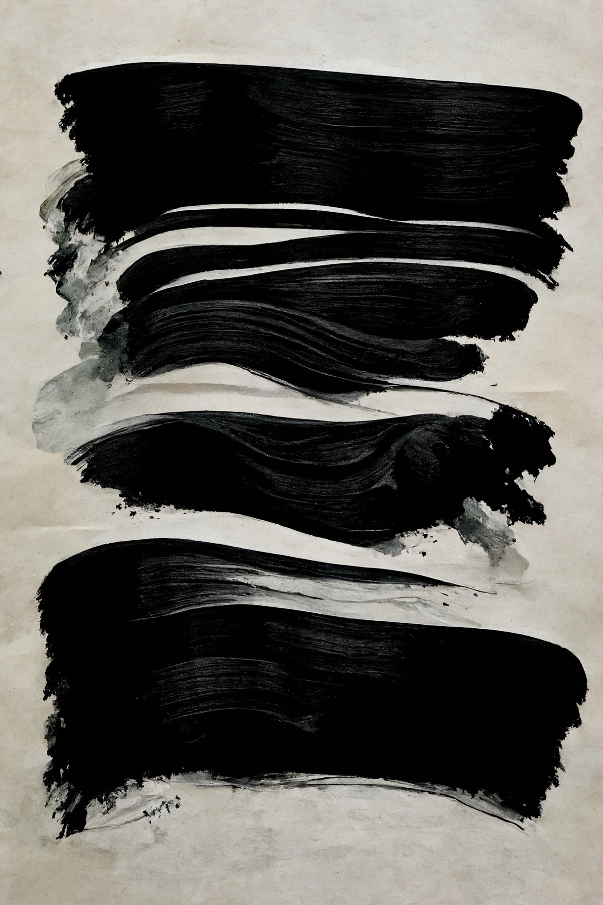 Black Strokes Poster och Canvastavla