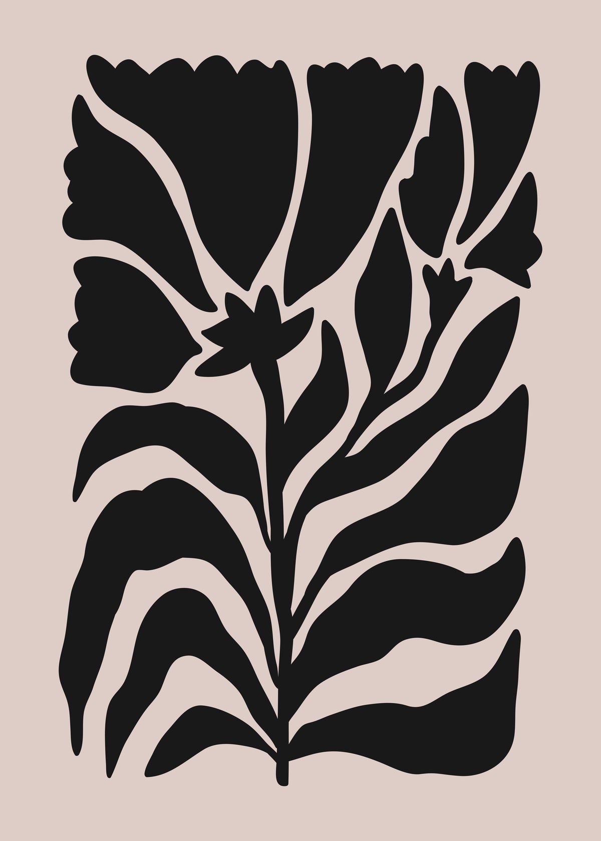 Black Botanical Stem