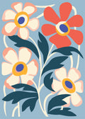 Blue and Coral Wildflowers