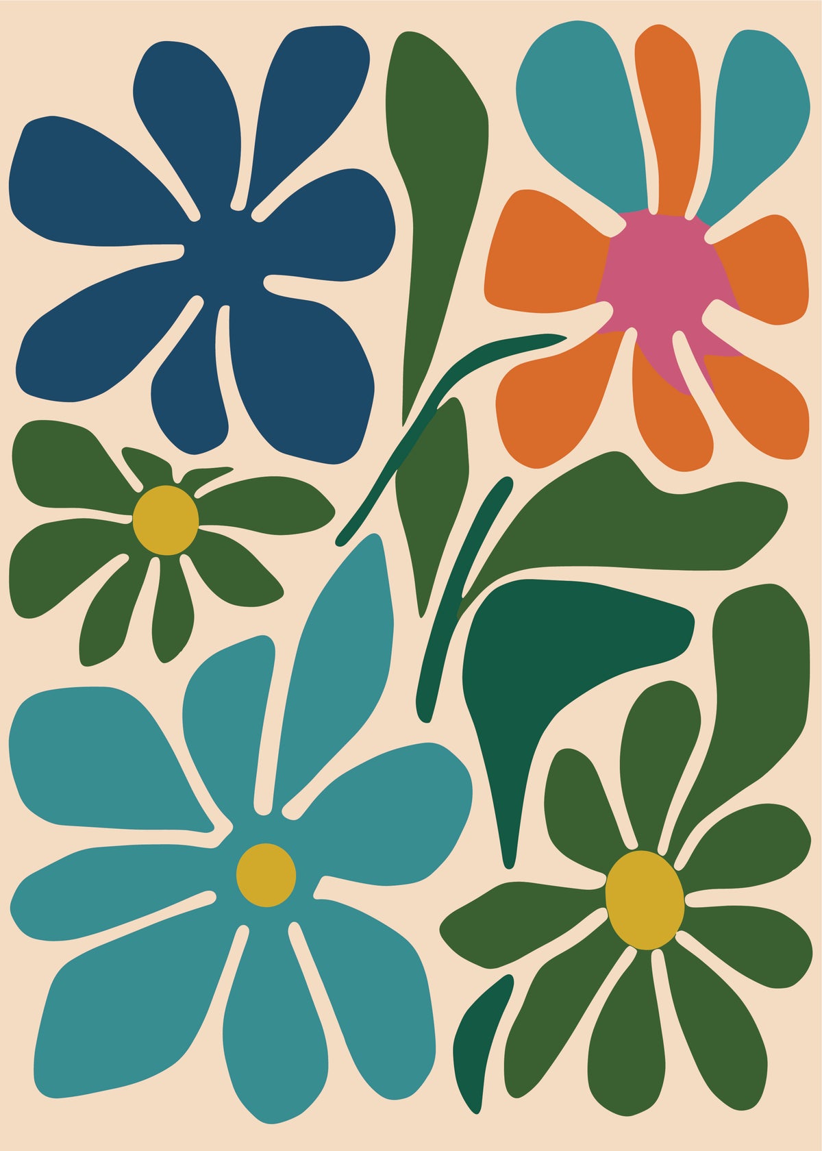 Blue and Mustard Botanicals