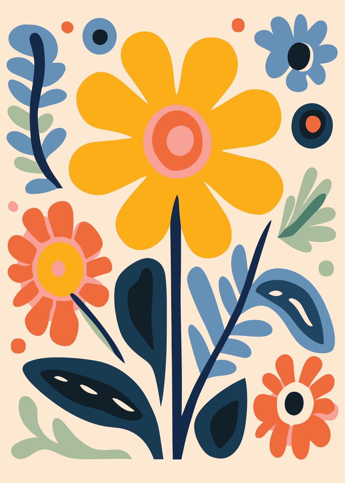 Blue and Yellow Wildflowers