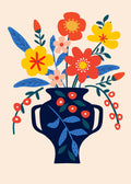 Blue Floral Vase