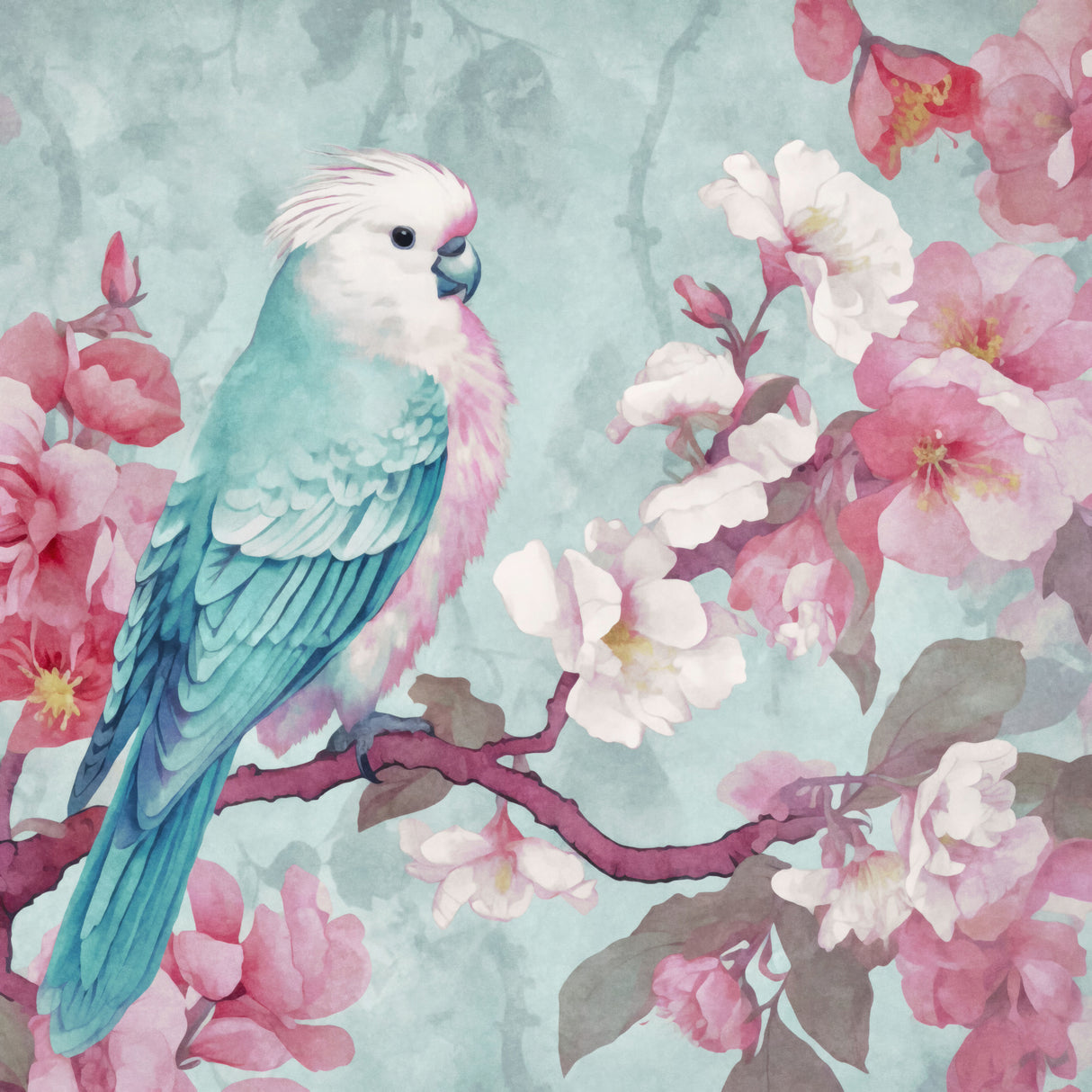 Sakura Spring Bird Poster och Canvastavla