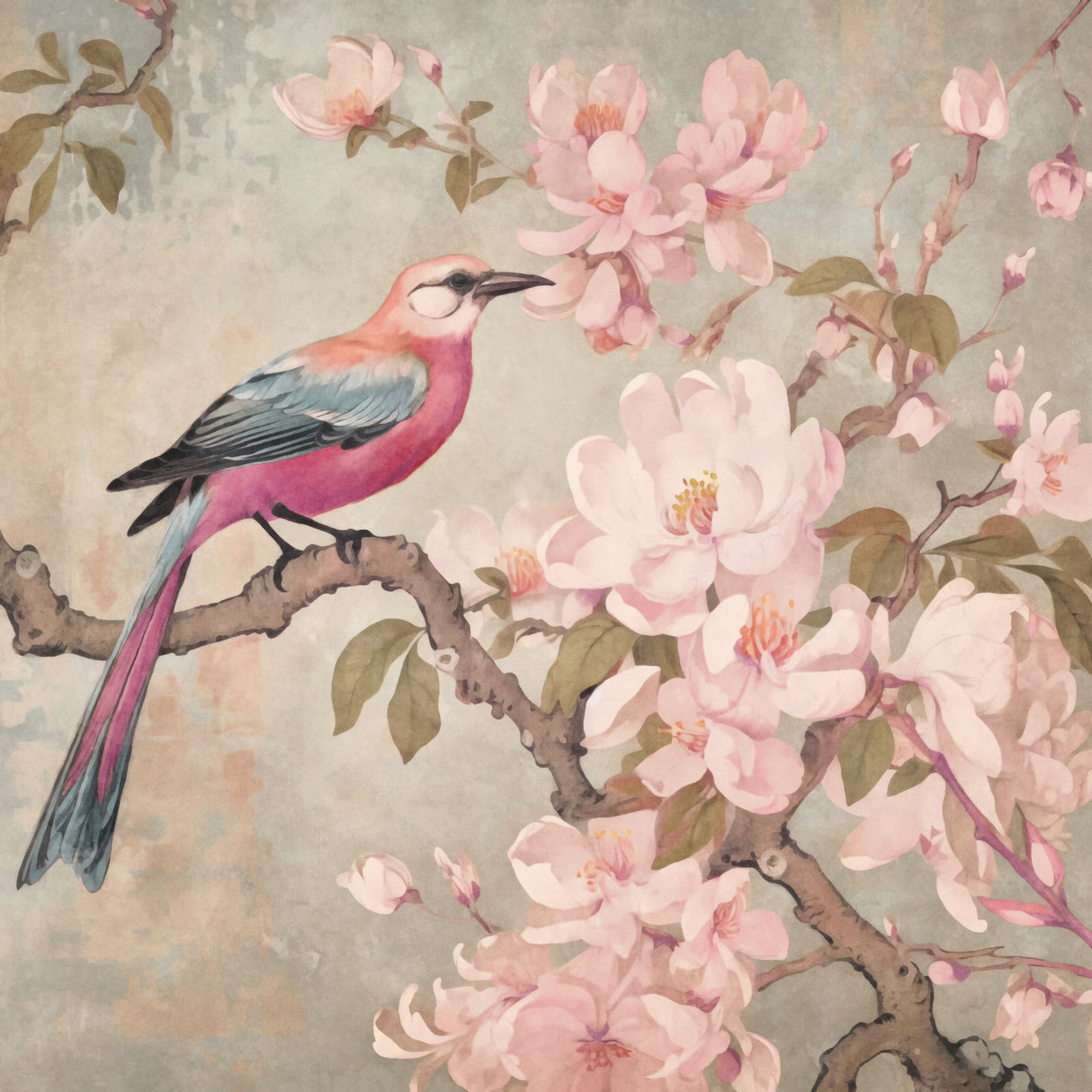Spring Bird Nostalgia Poster och Canvastavla