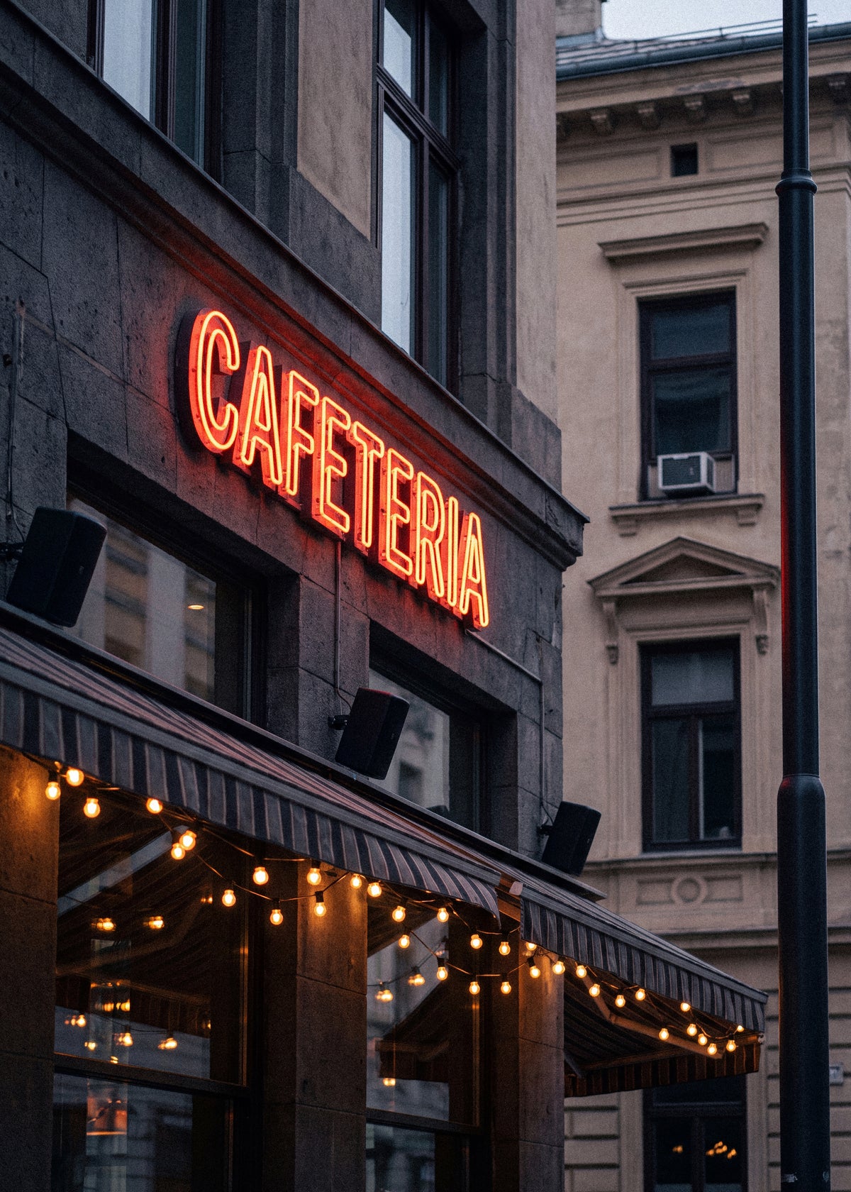 Cafeteria Neon Glow Poster
