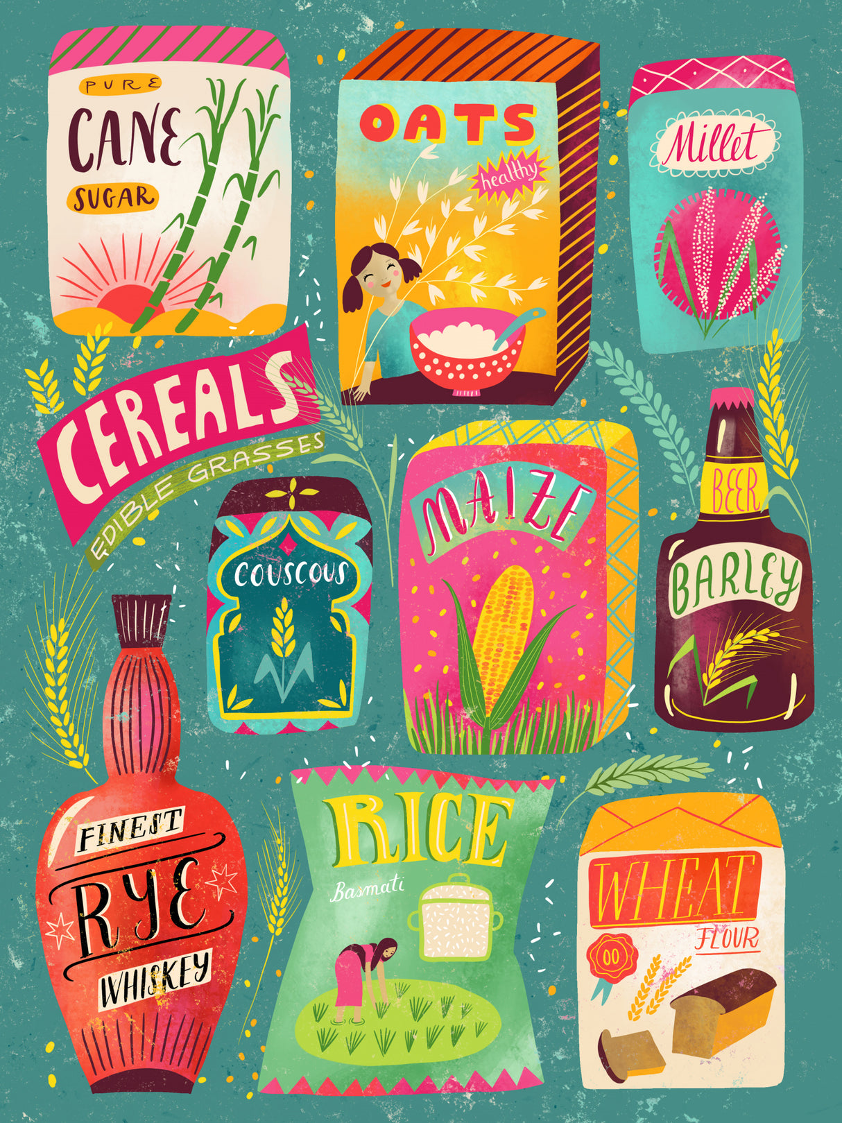 Colorful Cereal Chart Poster och Canvastavla