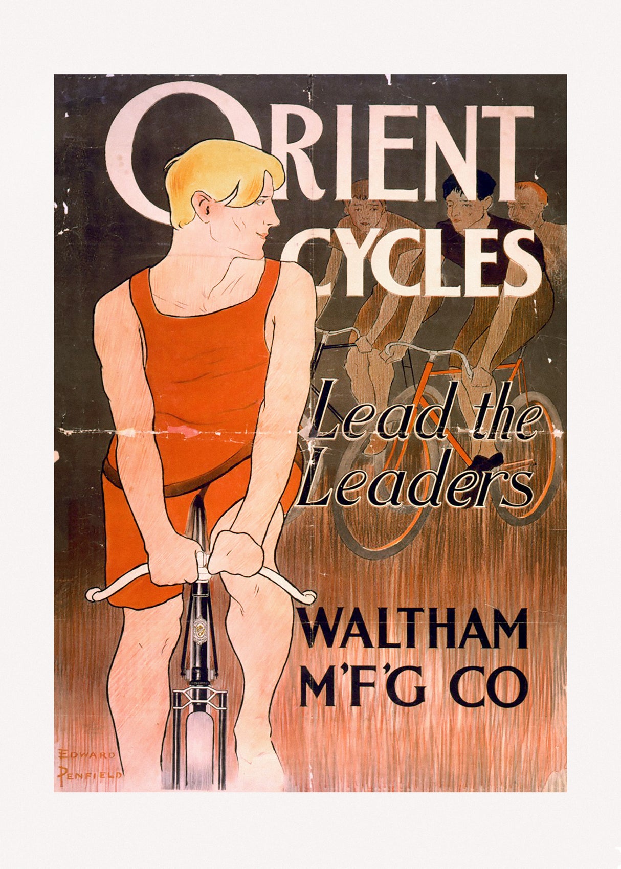 Orient Cycles Lead the Leaders. Waltham M'f'g' Co Poster och Canvastavla