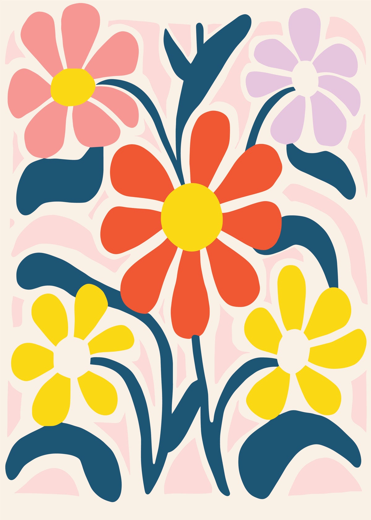 Colorful Folk Flowers