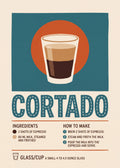 Cortado Coffee Recipe Poster