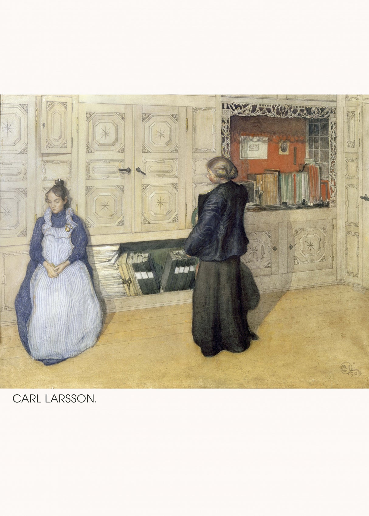 Carl Larsson, Mother and Daughter, 1903, Watercolour 1 Poster och Canvastavla