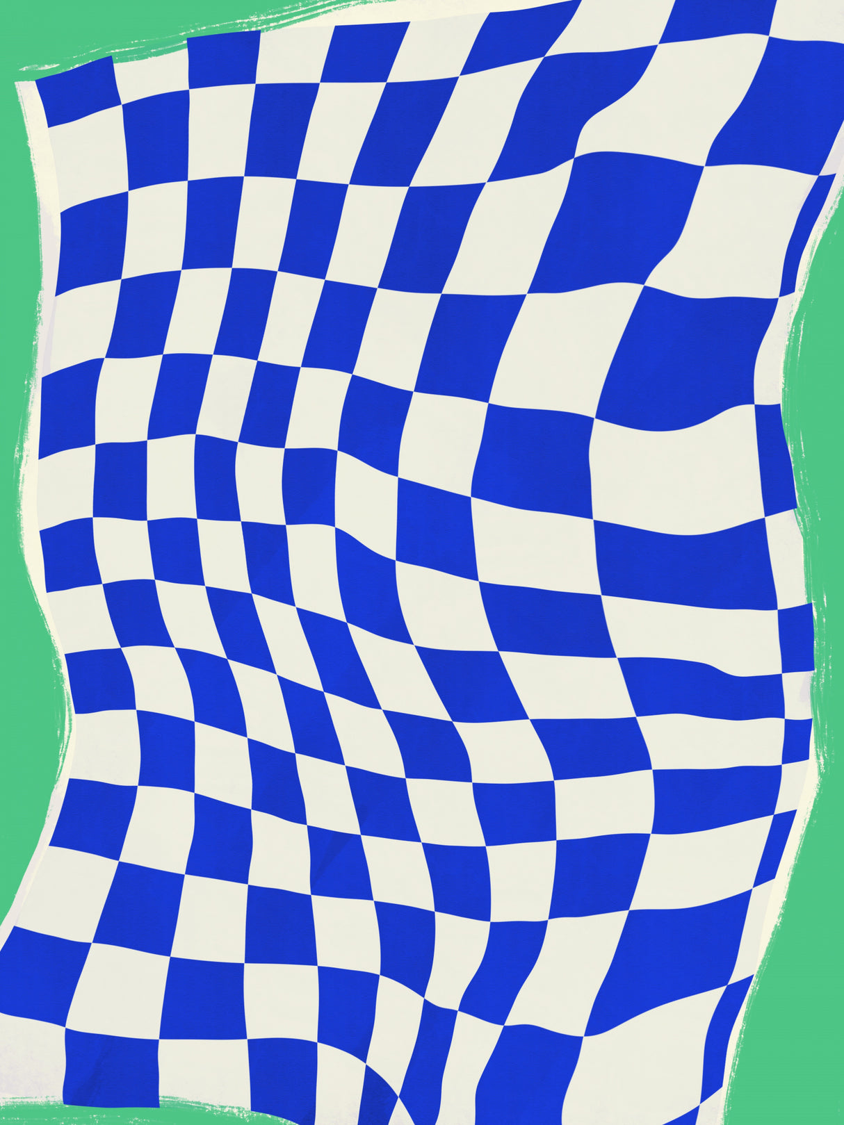 Blue Checker Cloth Poster och Canvastavla